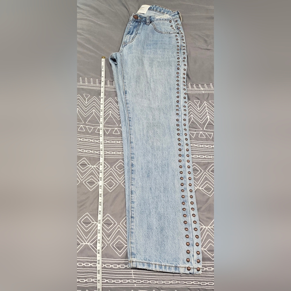 Oneteaspoon High Waisted Studded Awesome Baggies Jeans Size 26 - Picture 3 of 9
